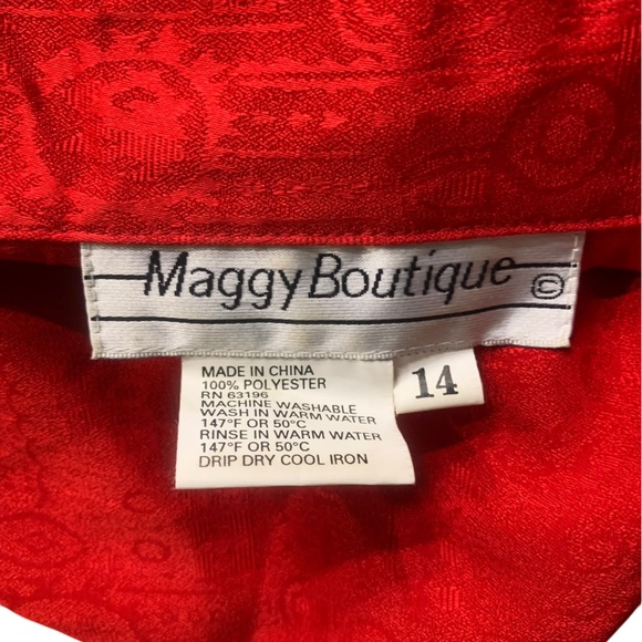 Vintage Maggy Boutique size 14 red pleated dress - Picture 7 of 7